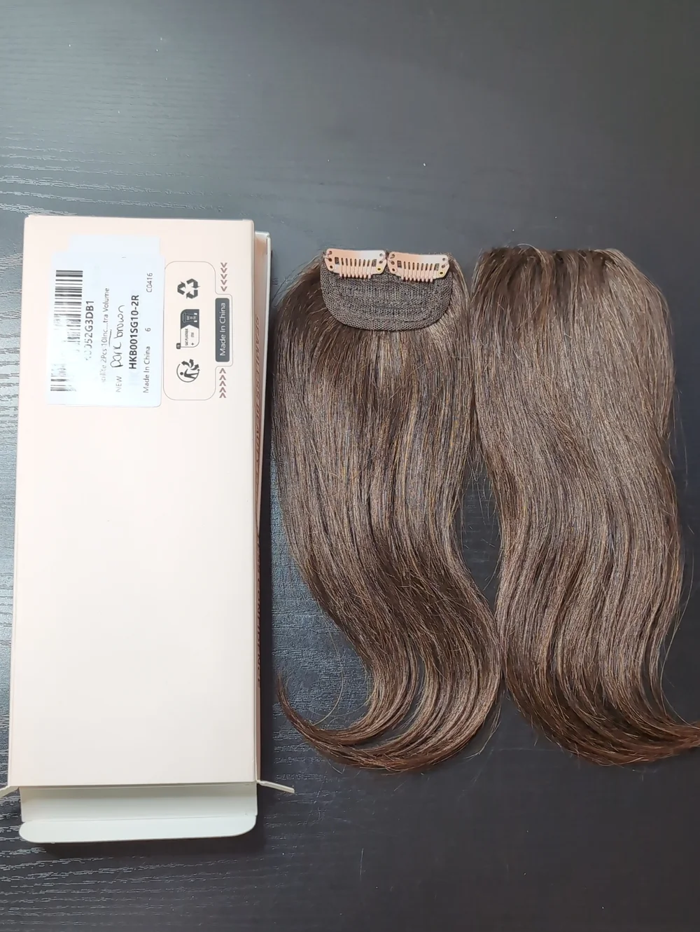 10 In 2 Piece Clip In Short Hair Extensions For Volume Dark Brown